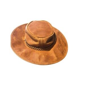Crusher By American Outback Hat Leather Made In USA Cosplay
